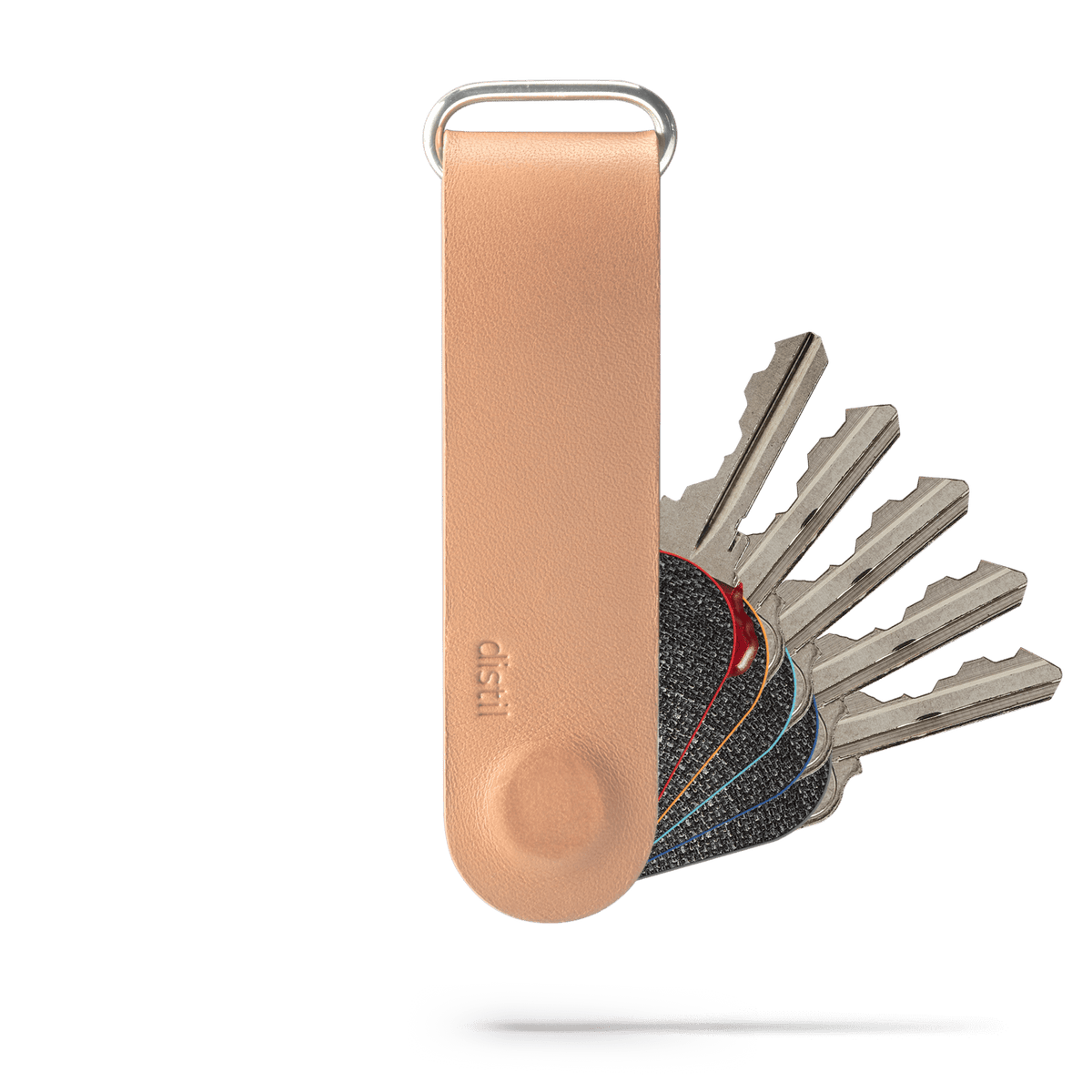 Sandy Beach leather KeyLoop magnetic key organizer showing 5 keys